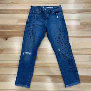 Anthropologie Star Embroidered Jeans